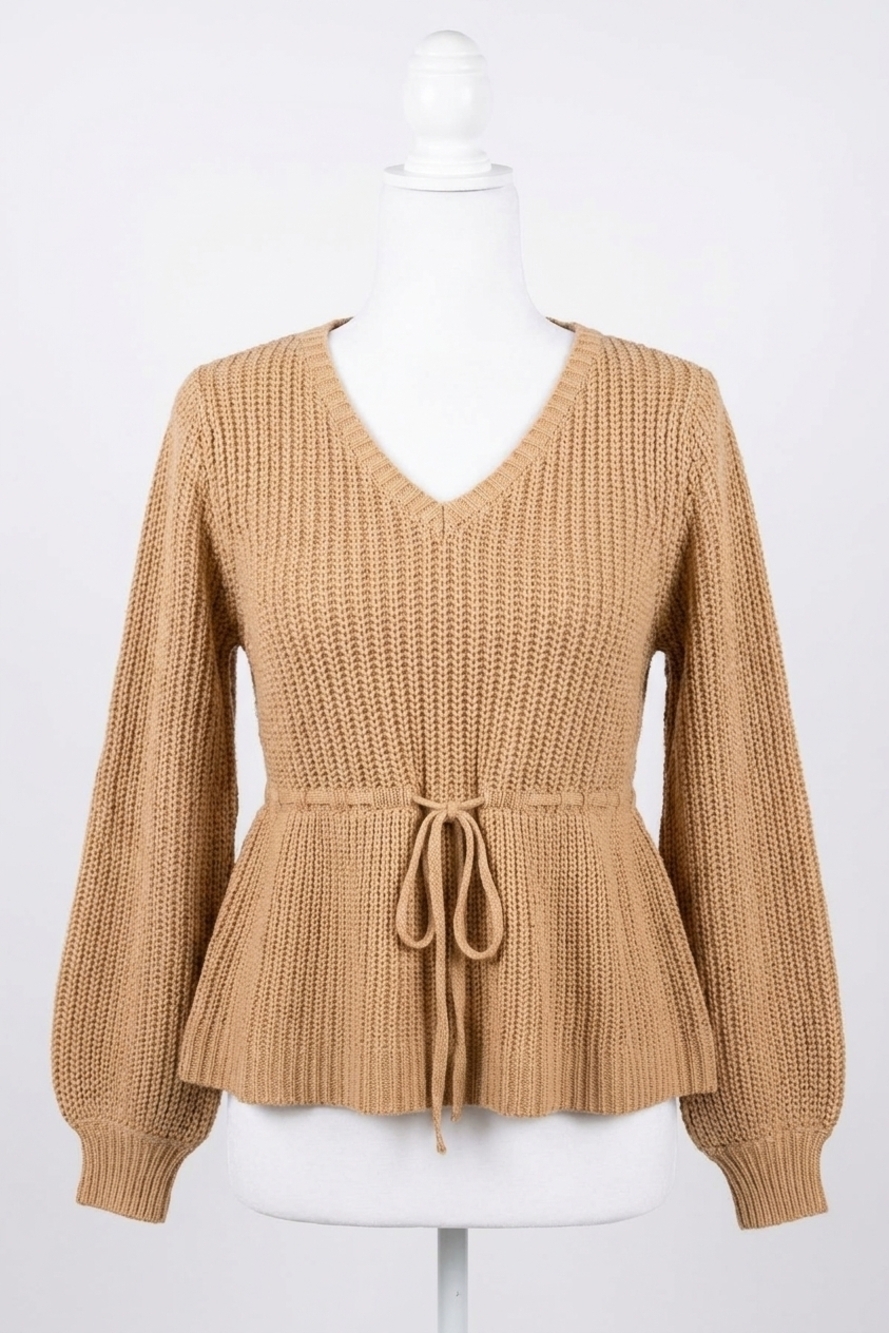 NEW LE LIS sadie puff sleeve sweater in beige